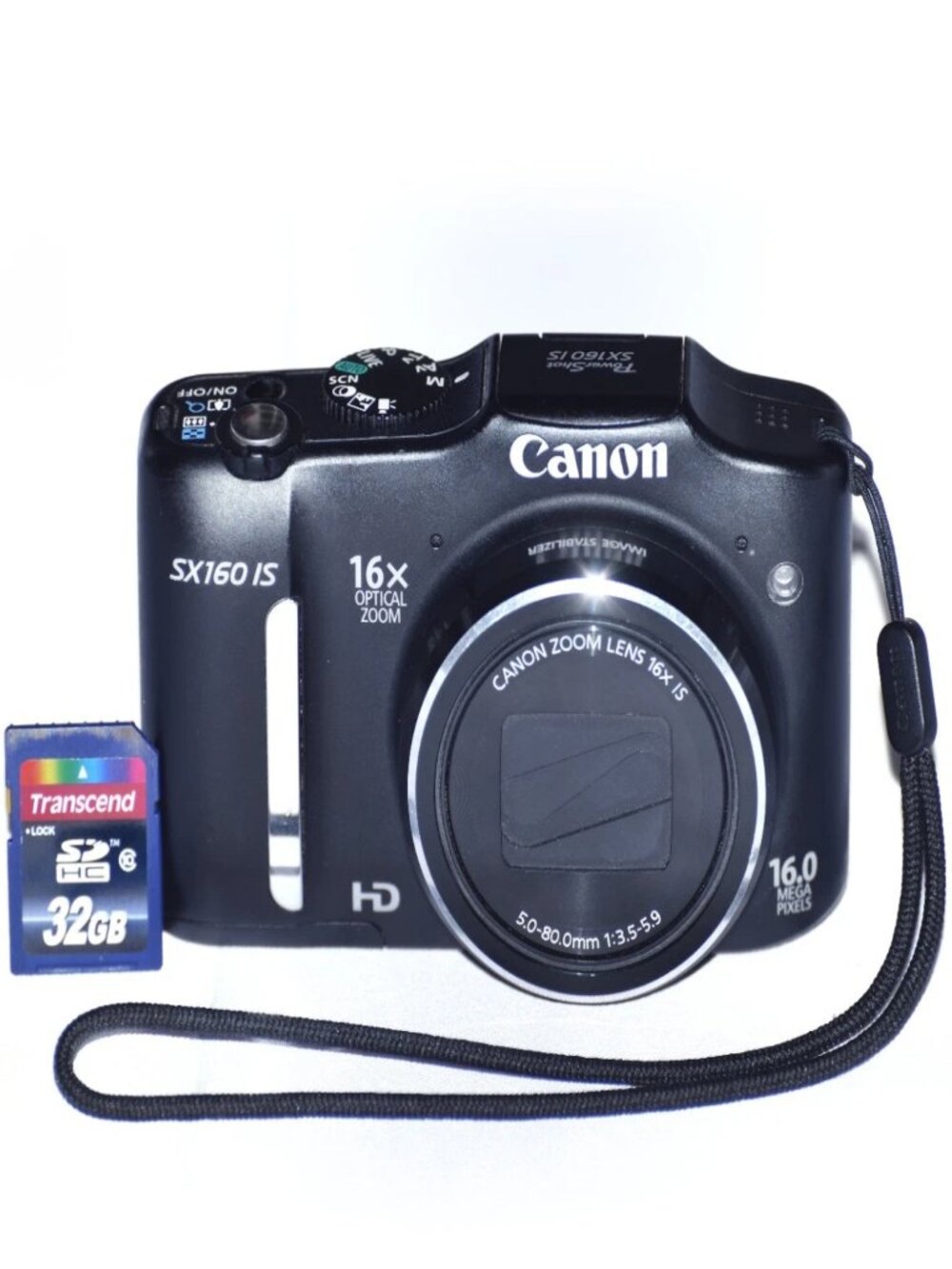 Canon PowerShot SX160 IS 16.0MP Digital Camera Black w/16X Zoom Bundle - TESTED